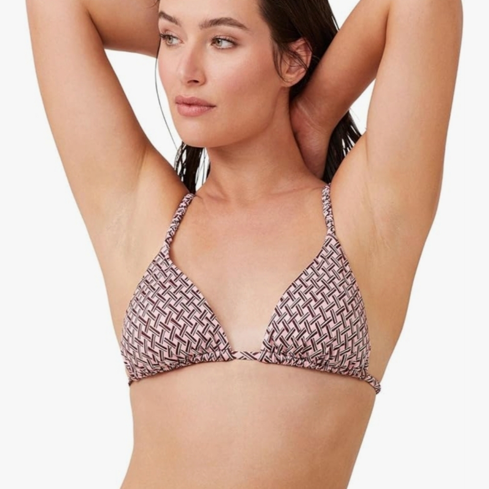 Gottex Pink and Black Geometric Bikini Top